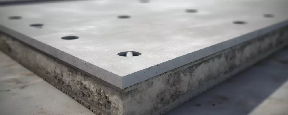 Production line for hollow floor slabs