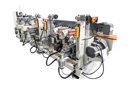 Grinding machine for processing sides, panels, sidewalls, straight edges of doors