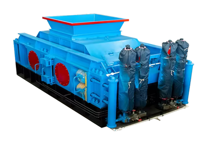 Hydraulic rock crusher with double rolls