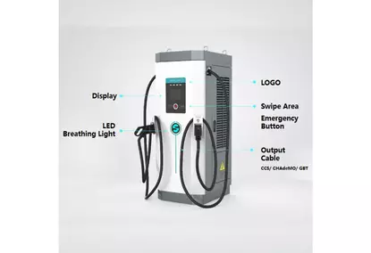 Fast charging station for electric vehicles with CCS2 connector Fast charging station for electric vehicles with CCS2 connector