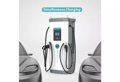 Fast charging station for electric vehicles with CCS2 connector Fast charging station for electric vehicles with CCS2 connector