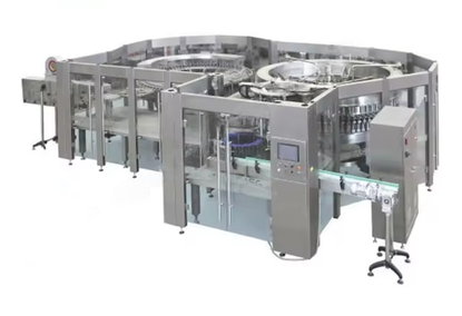 Automatic production line for carbonated drinks in PET bottles