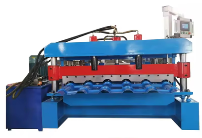 Machine for forming roofing sheets Machine for forming roofing sheets