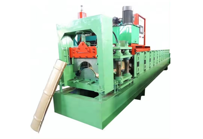 Machine for profiling steel ridge tiles