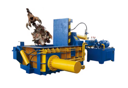 Horizontal hydraulic press for extrusion and compression of scrap metal Horizontal hydraulic press for extrusion and compression of scrap metal