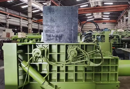 Hydraulic compactor press for scrap iron processing