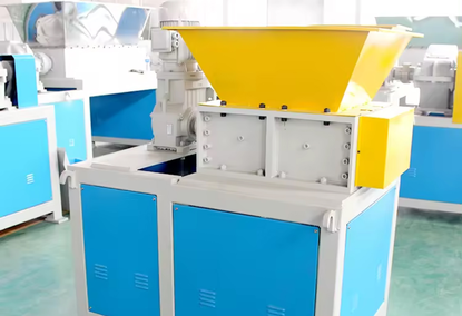 Mini shredder for recycling wire, plastic and glass