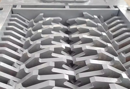 Factory shredder for processing metal, plastic, wood and glass
