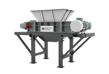 Factory shredder for processing metal, plastic, wood and glass