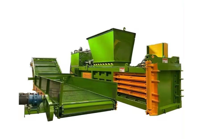 Hydraulic horizontal press for waste paper packaging