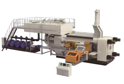 Copper extrusion line for the manufacture of copper profiles