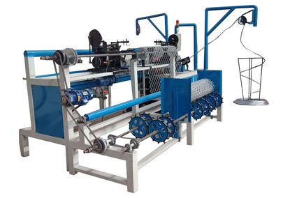 A machine for making a «Chain Link» type of mesh from one and two wires
