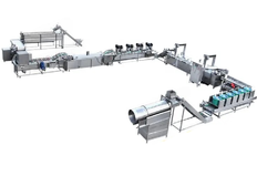 Factory line for the production of frozen French fries