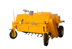 Walking composter for processing organic fertilizers