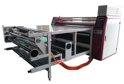 A format machine for thermal pressing of fabrics, calendering and sublimation printing