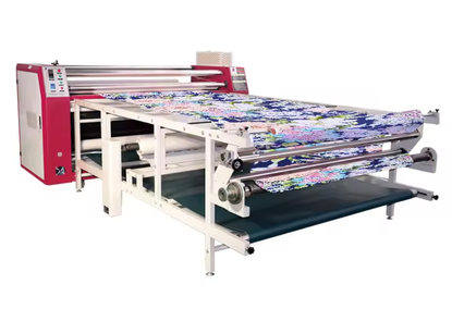 A format machine for thermal pressing of fabrics, calendering and sublimation printing