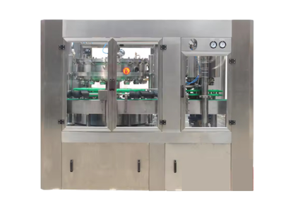 Machine for filling, capping and sealing aluminum cans Machine for filling, capping and sealing aluminum cans