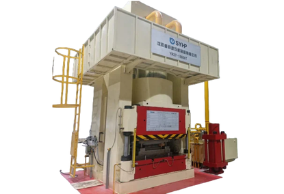 Hydraulic press for stamping metal plates