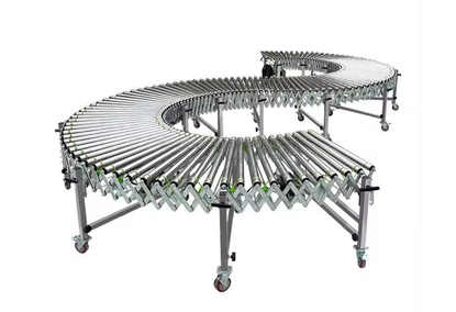 Driven Motorized Expandable Portable Flexible Roller Conveyor