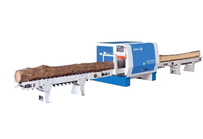 Multi-saw machine for sawing logs Multi-saw machine for sawing logs