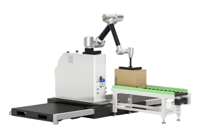 Robot palletizer of the packaging line