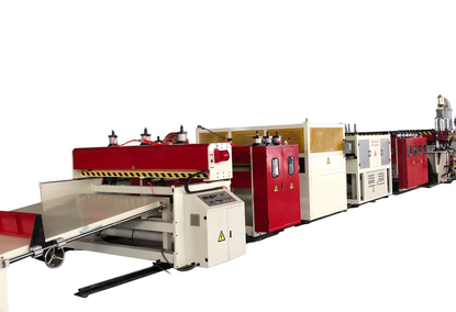 Extrusion line for the production of WPC and PVC panels