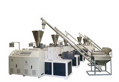 Extrusion line for the production of PVC and WPC profiles Extrusion line for the production of PVC and WPC profiles