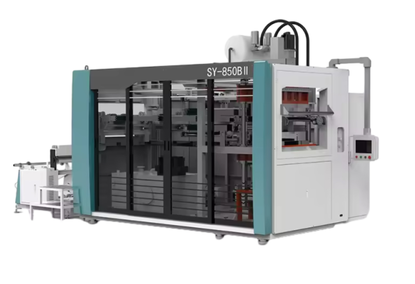 Thermoforming machine for the production of plastic cups