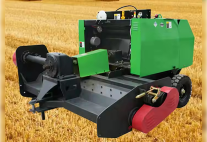 Tractor compact baler of round bales of silage/hay