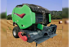 Tractor compact baler of round bales of silage/hay