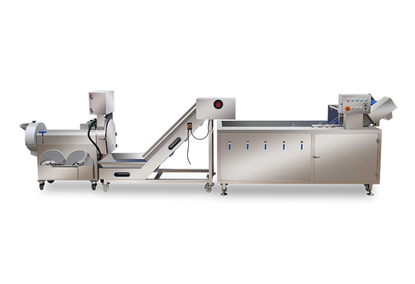 A line for washing and slicing fruits and vegetables A line for washing and slicing fruits and vegetables