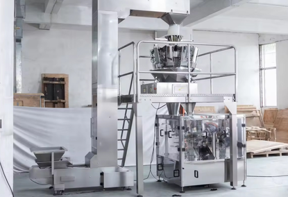 Packing machine for weighing and packing dried fruits and nuts from 500 g to 1 kg.