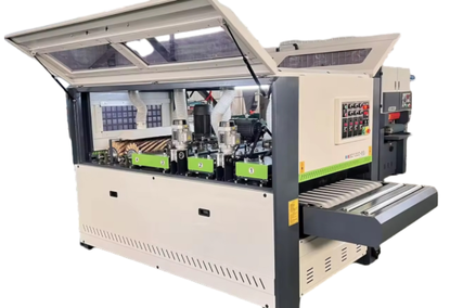 A machine for grinding and polishing wooden products with a curved surface