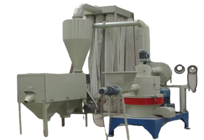 A machine for grinding wood chips into powder A machine for grinding wood chips into powder