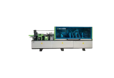 Woodworking machine for automatic pasting of edges of MDF-PVC plates