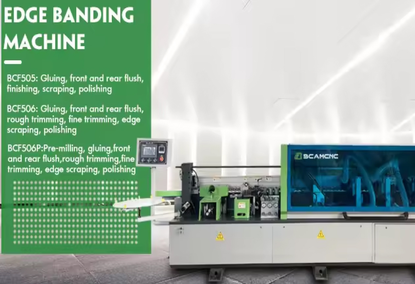 Woodworking machine for automatic pasting of edges of MDF-PVC plates Woodworking machine for automatic pasting of edges of MDF-PVC plates