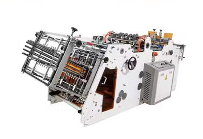 A machine for the production of packaging for burgers, chips and restaurant food