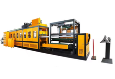 A machine for the production of takeaway food containers made of expanded polystyrene and thermocol