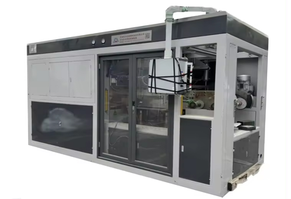Vacuum forming machine for plastic sheets for the production of egg trays, disposable tableware, cookie boxes