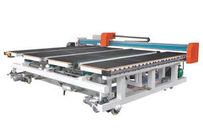 High-efficiency table for cutting, processing flat glass